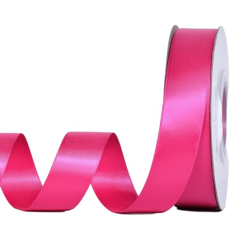 YAMA Doppelseitiges Satinband, 2,2 cm, 22,7 m, ideal für Geschenkverpackungen, Bastelarbeiten, Schleifen, Hochzeit, Party, Dekoration von YAMA