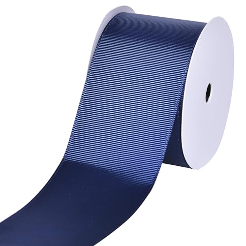 YAMA Marineblaues Ripsband, 5,1 cm, 9,1 m, ideal zum Basteln, Schleifen, Blumenstrauß, Hochzeit, Heimdekoration, Geschenkverpackung von YAMA