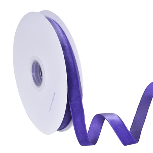 YAMA Violettes Samtband, 1,6 cm, 13,7 m, für Geschenkverpackungen, Basteln, Haarschleifen, Kränze, Hochzeits-Party-Dekoration von YAMA