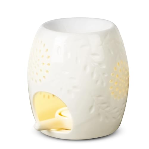 YANAYANA Duftlampe Teelicht Duftlampe aus Keramik mit Kerzenhalter Duftöl Lampe für ätherische Öle Aromalampe Teelichthalter Aroma Diffuser mit Candle Löffel für Duftöl Duftwachs von YANAYANA