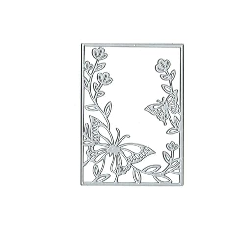 Kartenherstellungswerkzeuge, Metall-Stanzformen, Schmetterlings-Blumen-Hintergrund, Stanzformen, Prägung, Handwerk, Scrapbooking, Papierbasteln, 14 x 10 cm von YANCHIPANGHE