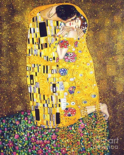 YANCONG Malen Nach Zahlen Erwachsene Der Kuss Von Gustav Klimt Berühmte Ölgemälde 60X70Cm Haben Rahmen von YANCONG