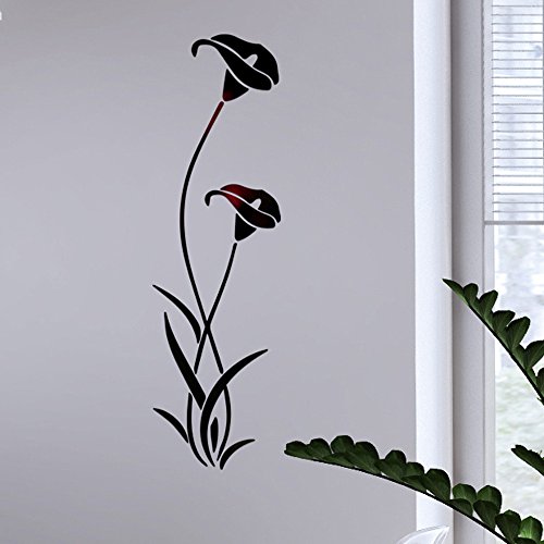 YANFJHV 3D Wall DIY-Dekoration moderne Acryl Aufkleber in der Form von Blumen-Aufkleber Vögel Metall (Black, One Size) von YANFJHV