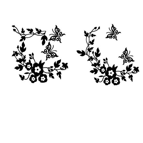 YANFJHV Blumen-Decals Wandbilder Aufkleber Toilette Wohnkultur Wand- und Dekorsitzen Badezimmerdeko Spiegel Kleben Tapete (Black, One Size) von YANFJHV