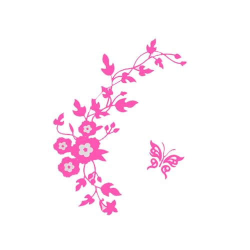 YANFJHV Blumen-Decals Wandbilder Aufkleber Toilette Wohnkultur Wand- und Dekorsitzen Badezimmerdeko Spiegel Kleben Tapete (Pink, One Size) von YANFJHV