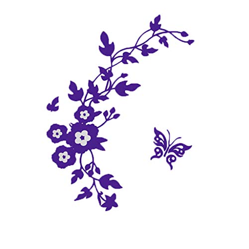 YANFJHV Blumen-Decals Wandbilder Aufkleber Toilette Wohnkultur Wand- und Dekorsitzen Badezimmerdeko Spiegel Kleben Tapete (Purple, One Size) von YANFJHV