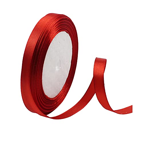 YANFJHV Geburtstag Weihnachten Satinband Geschenk 25 YD 10 mm Geschenkstoff für Hochzeit Home DIY Geschenkpapier Und (Red, One Size) von YANFJHV