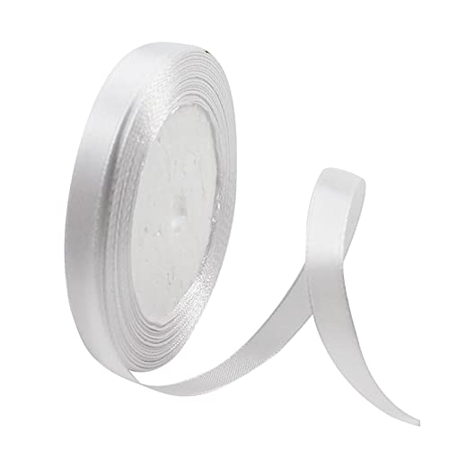 YANFJHV Geburtstag Weihnachten Satinband Geschenk 25 YD 10 mm Geschenkstoff für Hochzeit Home DIY Geschenkpapier Und (White, One Size) von YANFJHV