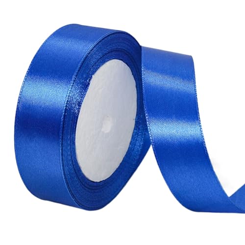 YANFJHV Massives Satinband, 25 Yards auf der Rolle, für Hochzeits-Nähprojekte, Geschenkverpackungen, Einladungsverzierungen und Bastelprojekte etc. Geschenkpapier-Werkzeugsatz (Blue, One Size) von YANFJHV