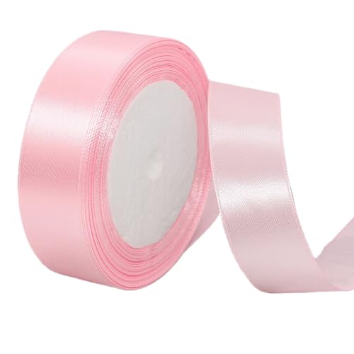 YANFJHV Massives Satinband, 25 Yards auf der Rolle, für Hochzeits-Nähprojekte, Geschenkverpackungen, Einladungsverzierungen und Bastelprojekte etc. Geschenkpapier-Werkzeugsatz (Pink, One Size) von YANFJHV