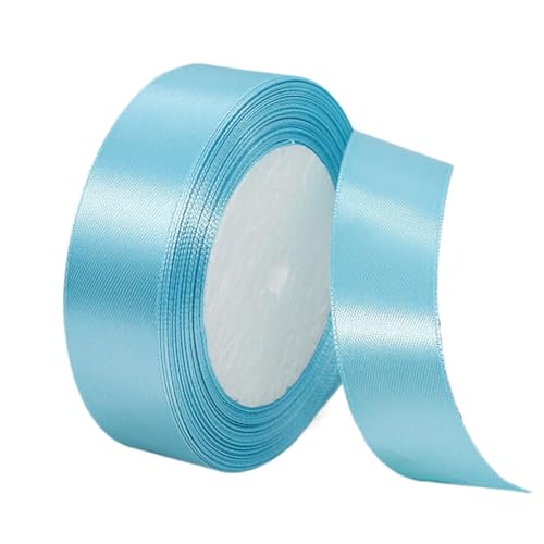 YANFJHV Massives Satinband, 25 Yards auf der Rolle, für Hochzeits-Nähprojekte, Geschenkverpackungen, Einladungsverzierungen und Bastelprojekte etc. Geschenkpapier-Werkzeugsatz (Sky Blue, One Size) von YANFJHV