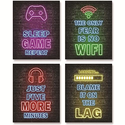 YANFJHV Videospielzimmer-Dekoration, Gaming-Wandkunst, Spielzimmer-Dekoration, Gaming-Poster, Spielzimmer-Wanddekoration, Teenager-Jungenzimmer-Dekoration, Video Light Bar Sticker (Camouflage, A) von YANFJHV