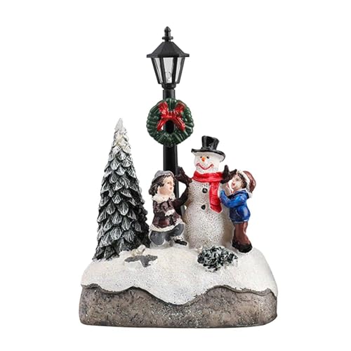 YANFJHV Weihnachtsszene, Dorfhäuser, Figuren, moderne Sets, Mikro für Schneemann Schreibtisch Briefablage Silber (A, One Size) von YANFJHV