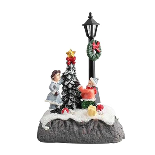 YANFJHV Weihnachtsszene, Dorfhäuser, Figuren, moderne Sets, Mikro für Schneemann Schreibtisch Briefablage Silber (B, One Size) von YANFJHV