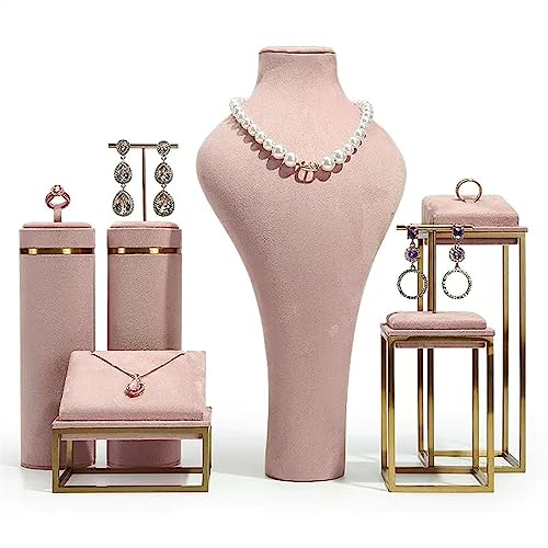 Schmuck Ständer Schmuck-Display-Set for den Verkauf von Halsketten, Anhängern, Ohrringen und Ketten, 6-teiliges Halskettenbüsten-Mannequin for Boutique, Einzelhandel, Kleinunternehmen, Messen Schmuckr von YANG11FAN