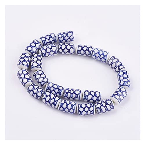 YANGQI yaoqijie Handgefertigte chinesische blaue und weiße Porzellanperlen, Blumenmuster, Keramik-Ton-Perlen für Armband, DIY, Handwerk, Schmuckherstellung, dauerhaft, 10/20 Stück (Farbe: 20 Stück, von YANGQI