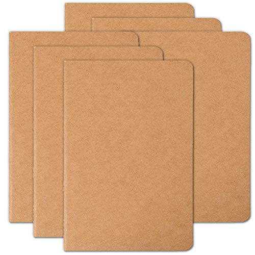 Reisetagebuch-Set mit 6 Notizbüchern für Reisende – weicher brauner Kraftpapier-Einband – A5-Größe – 210 x 140 mm – 60 Seiten/30 Blatt 6 Stück Blank von YANGTE