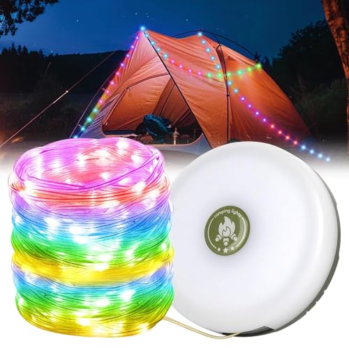 YANGUN Tragbare Camping Lichterkette, Lichterkette Campingleuchte Camping Lichterkette, Campinglampe LED mit 8M Led Lichterkette, USB Wiederaufladbare Outdoor-Lichterkette, Wasserdicht von YANGUN