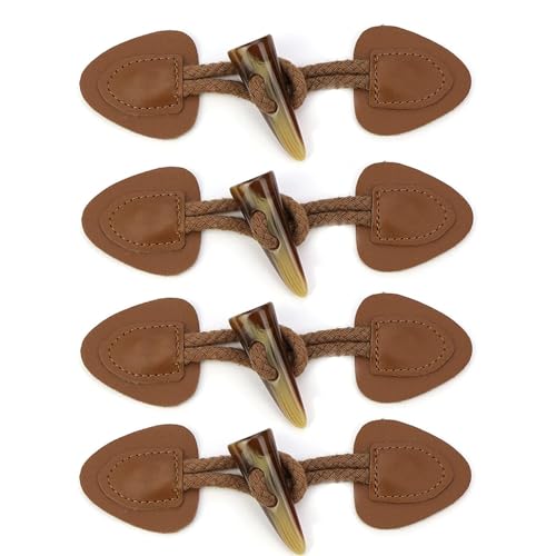 4 Stück Leder Knebelknopf, Knebelknöpfe Mit Verschluss Leder Knebelknopf, Mantel Für Diy Handwerk Kleidung Nähen Dekoration Zubehör,Braun 4 Stück Leder Knebelknopf, Knebelknöpfe Mit Verschluss Leder Knebelknopf, Mantel Für Diy Handwerk Kleidung Nähen Dekoration Zubehör,Braun von YANGWEN