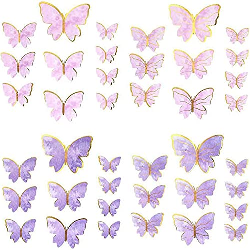 40 Stück Schmetterlinge Tortendeko Butterfly Cupcake Toppers Topper Hochzeitstorte Deko für Geburtstag Party Liefert von YANGWEN