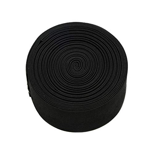 Schwarzes Gummiband Elastisches Band zum Nähen für Perücken, Heimwerken, Nähen, Basteln (1.4 inch X 5.5 yard) von YANTAISIYU