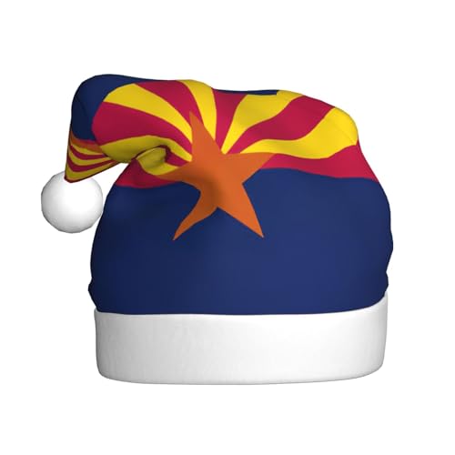 YANYU Arizona State Flag Print Christmas Beanie Santa Hat Christmas Headbands For Adults Funny Christmas Party von YANYU