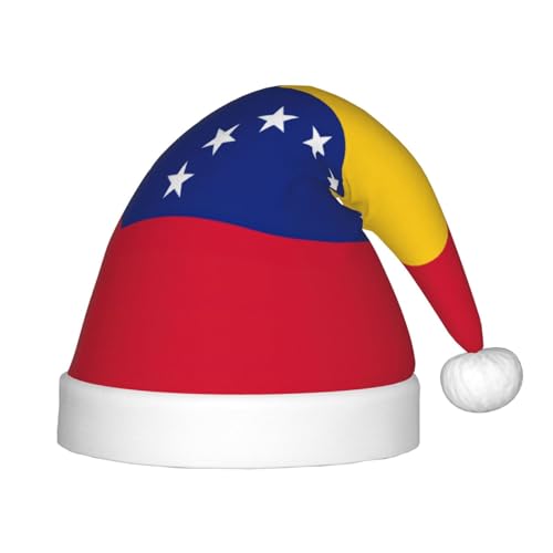 YANYU Festliche Weihnachtsmütze mit Flagge von Venezuela, personalisierbar, Weihnachtsmannmütze, Urlaubsparty-Zubehör, Weihnachtsmütze von YANYU