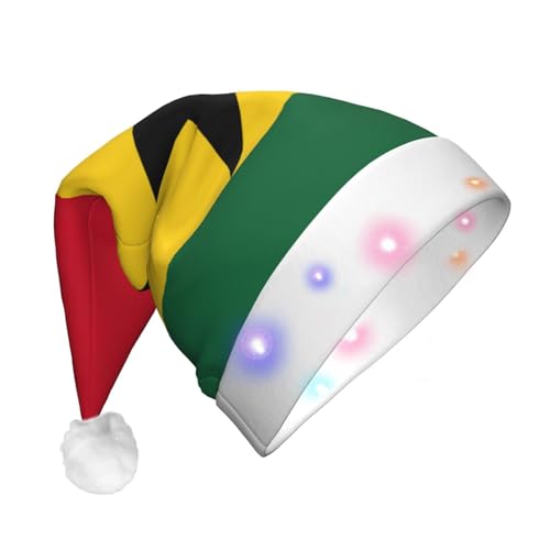 YANYU Weihnachtsmütze für Erwachsene, Motiv: Flagge von Ghana, leuchtende LED-Weihnachtsmütze für bequeme, attraktive von YANYU