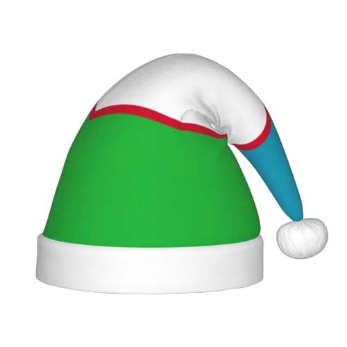 YANYU Weihnachtsmütze mit Flagge der Republik Usbekistan, bedruckt, festliche Weihnachtsmütze, personalisierbar, Weihnachtsmannmütze, Partyzubehör, Weihnachtsmütze von YANYU