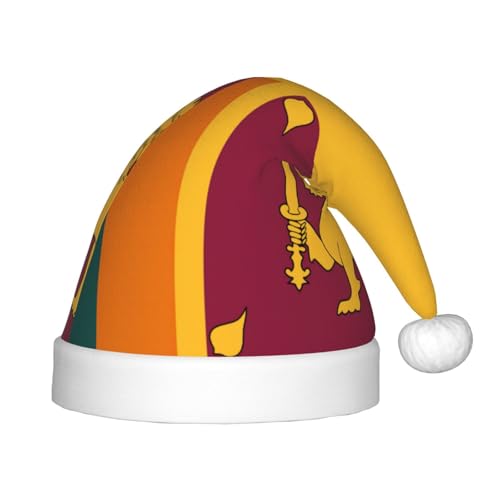 YANYU Weihnachtsmütze mit Sri Lanka-Flagge, personalisierbar, Weihnachtsmannmütze, Urlaubsparty-Zubehör, Weihnachtsmütze von YANYU