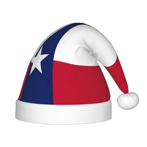 YANYU Weihnachtsmütze mit Texas-Staatsflagge, personalisierbar, Weihnachtsmannmütze, Urlaubsparty-Zubehör, Weihnachtsmütze von YANYU