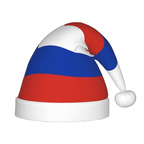 YANYU Weihnachtsmütze mit russischer Flagge, personalisierbar, Weihnachtsmannmütze, Urlaubsparty-Zubehör, Weihnachtsmütze von YANYU