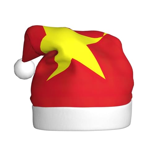 YANYU Weihnachtsmütze mit vietnamesischer Flagge, Weihnachtsmannmütze, Stirnbänder für Erwachsene, lustige Weihnachtsfeier von YANYU