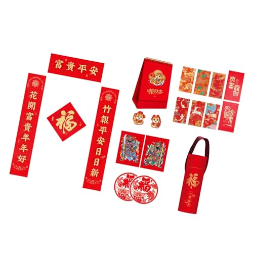 2025 Snake Year Flocking Couplets Set Complete With Tube Calendar Clings For Spring Festival Celebration von YAOGUI