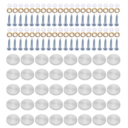 40 Stück Dekorative Glasschrauben Stahlkappen Rostfrei Schraubkappen Set für Badezimmer Küche Decke & Wand Dekorationen von YAOGUI