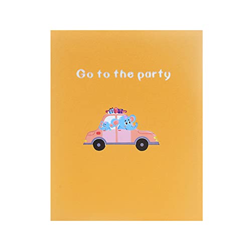 YAOGUI 3D Card Cartoon Elephant Car Handmade Greeting Cards For Kids Baby Boys Girls Birthday Party Invitation Gifts von YAOGUI
