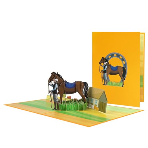 YAOGUI Pferdesport Themenkarte Karte Umschlag 3D Grußkarten Geburtstage Jubiläen Partys von YAOGUI