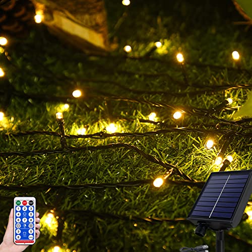 YARDIN Solar Lichterkette Aussen,100M 1000 leds Lichterketten Aussen IP44 Wasserdicht Lichterketten Innen 8 Modi Beleuchtungsdekor für Garten Terrasse Bäume Party Hochzeit Weihnachten (Warmweiß) von YARDIN