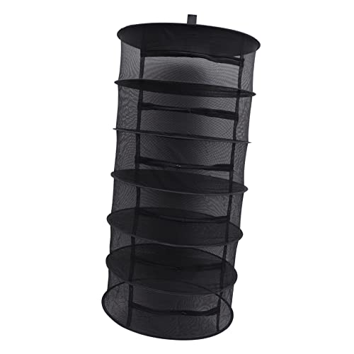 YARNOW 1 Satz trocknendes Netz zusammenklappbar Abfluss hängend einziehbar über bodentrampolin outdoor reisenähzeug koffer Pflanzen Trockennetz Outdoor-Trockengitter Polyester-Netz Black von YARNOW