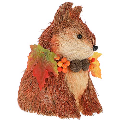 YARNOW 1Stk Kapuziner-Eichhörnchen-Ornament Tiere Figuren Fuchsplüsch ausgestopft Holzfigur Dekoration Holzstatue Mikrolandschaft Dekoration Skulptur Landschaftsornament hölzern von YARNOW