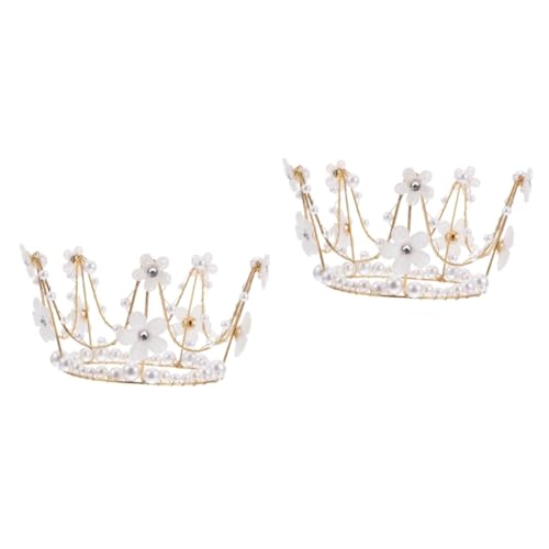 YARNOW 2 Stck. Perlenkrone Tortendekoration für Geburtstagsfeiern Elegante Cake Topper für Hochzeiten und Festliche Tortendeko für Besondere Anlässe YARNOW 2 Stck. Perlenkrone Tortendekoration für Geburtstagsfeiern Elegante Cake Topper für Hochzeiten und Festliche Tortendeko für Besondere Anlässe von YARNOW