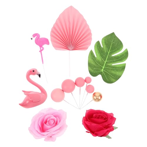 YARNOW 23stücke Hawaiian Flamingo Palmblatt Kuchendekoration Teiliges Mit Rosa Papierfächern Metallkugeln Und Rosen Für Tropische Hochzeiten Und Strandpartys YARNOW 23stücke Hawaiian Flamingo Palmblatt Kuchendekoration Teiliges Mit Rosa Papierfächern Metallkugeln Und Rosen Für Tropische Hochzeiten Und Strandpartys von YARNOW