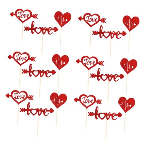 YARNOW 24 Stück Liebe Cupcake Toppers Valentinstag Kuchen Dekorationen für Hochzeiten und Partys Cake Picks für Kreative Feiern YARNOW 24 Stück Liebe Cupcake Toppers Valentinstag Kuchen Dekorationen für Hochzeiten und Partys Cake Picks für Kreative Feiern von YARNOW
