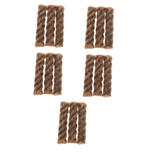 YARNOW 5 Sätze Zündschnur Grill Zubehör Camping Zubehör Feuer Machen Jute Seil Feuerholz Anzünder Feuerstarter-Tool Feuerstarter-Sticks Kaminbalg Juteseil Hanfseil Light Brown 3 Stück * 5 von YARNOW