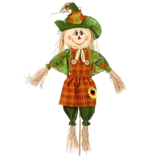 YARNOW Vogelscheuche Dekor Halloween Vogelscheuche mit Bambusstock Vogelscheuche Garten Harvest Vogelscheuchen Herbstdeko Draußen (55cm) von YARNOW