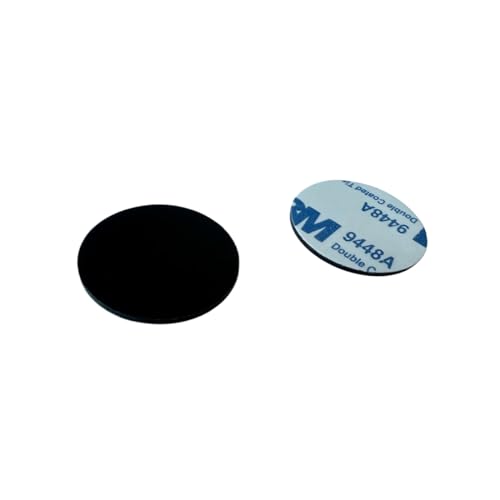 YARONGTECH M1 S50 Chip PVC 3M selbstklebende Rückseite rund RFID-Münzanhänger 1 mm dick (10 Stück) (schwarz, Durchmesser 25 mm) von YARONGTECH