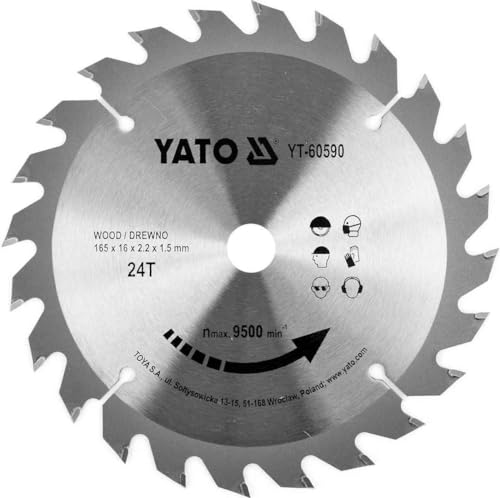 Yato Kreissägeblatt Ø 165 mm - 24 T - Innendurchmesser 16 mm von YATO