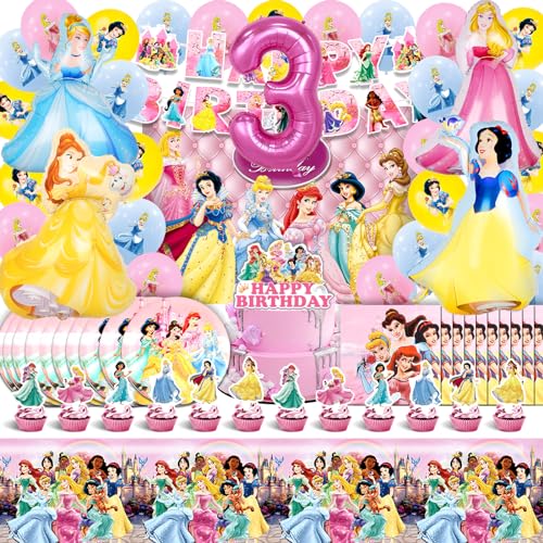 Deko Prinzessin Geburtstag für Mädchen 3 Jahre, Prinzessin Ballon, Prinzessin Hintergrund, Folienballon Prinzessin, Helium Luftballons Prinzessin, Prinzessin Party Deko Kindergeburtstag von YAXMME