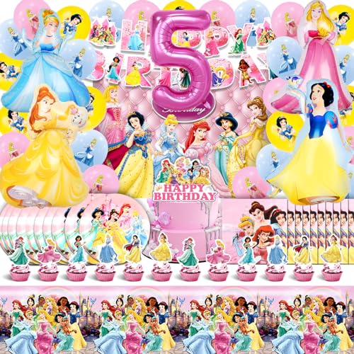 Deko Prinzessin Geburtstag für Mädchen 5 Jahre, Prinzessin Ballon, Prinzessin Hintergrund, Folienballon Prinzessin, Helium Luftballons Prinzessin, Prinzessin Party Deko Kindergeburtstag von YAXMME