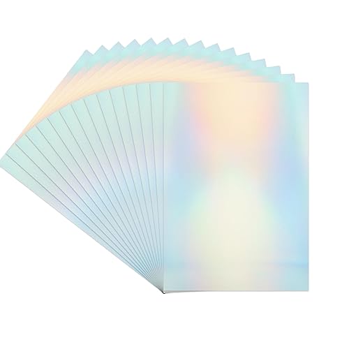 YAYODS 100 Blatt holografischer Karton, A4, silbernes holografisches Papier, metallisches Regenbogenpapier, Karton-Folienpapier für Kunst, Basteln, Party-Dekoration, Scrapbooking, Karton mit von YAYODS